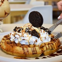 Waffle relleno cookies and cream