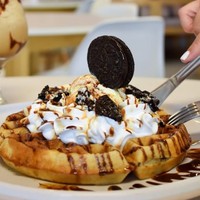 Waffle relleno cookies and cream